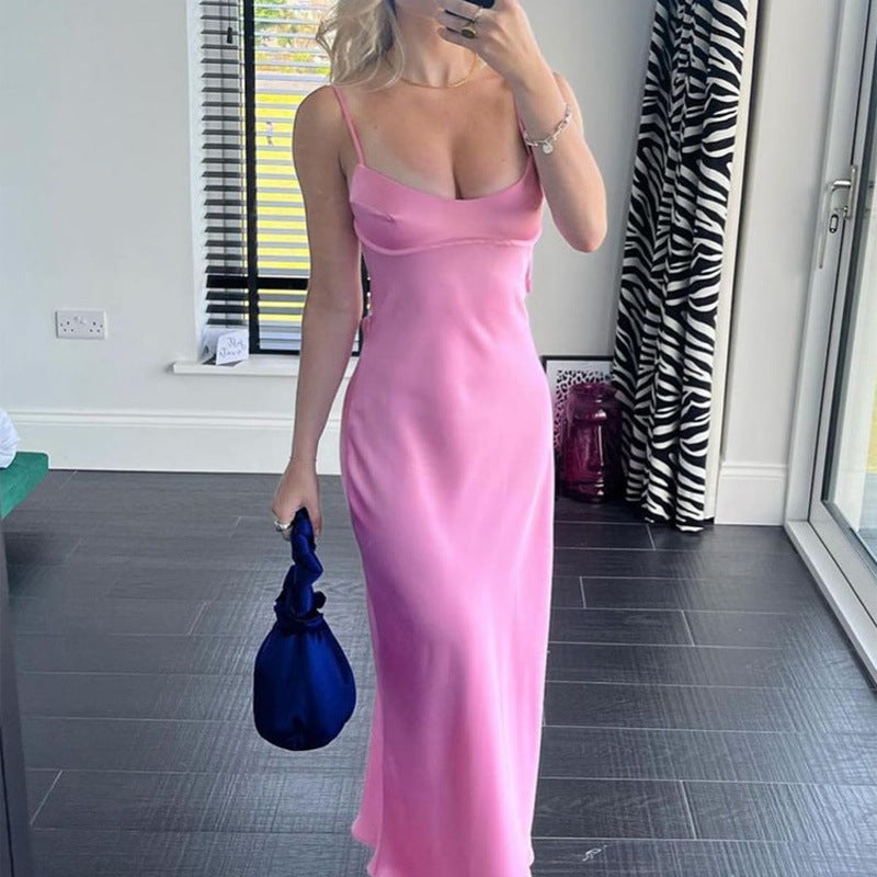 Women Camis Satin Long Dresses