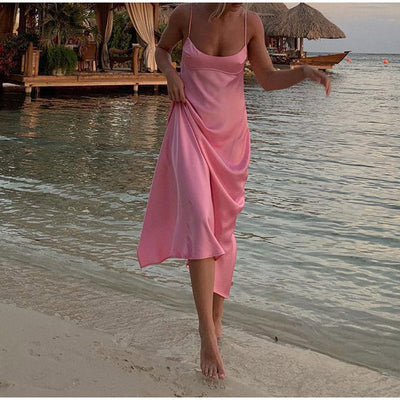 Women Camis Satin Long Dresses
