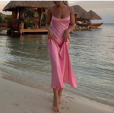 Women Camis Satin Long Dresses